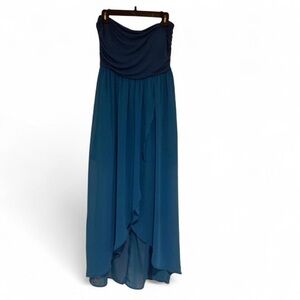 Black Brand Strapless Blue Dress